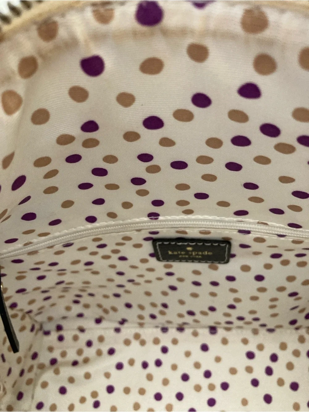 kate spade Two-Tone Cream and Black Dome Satchel